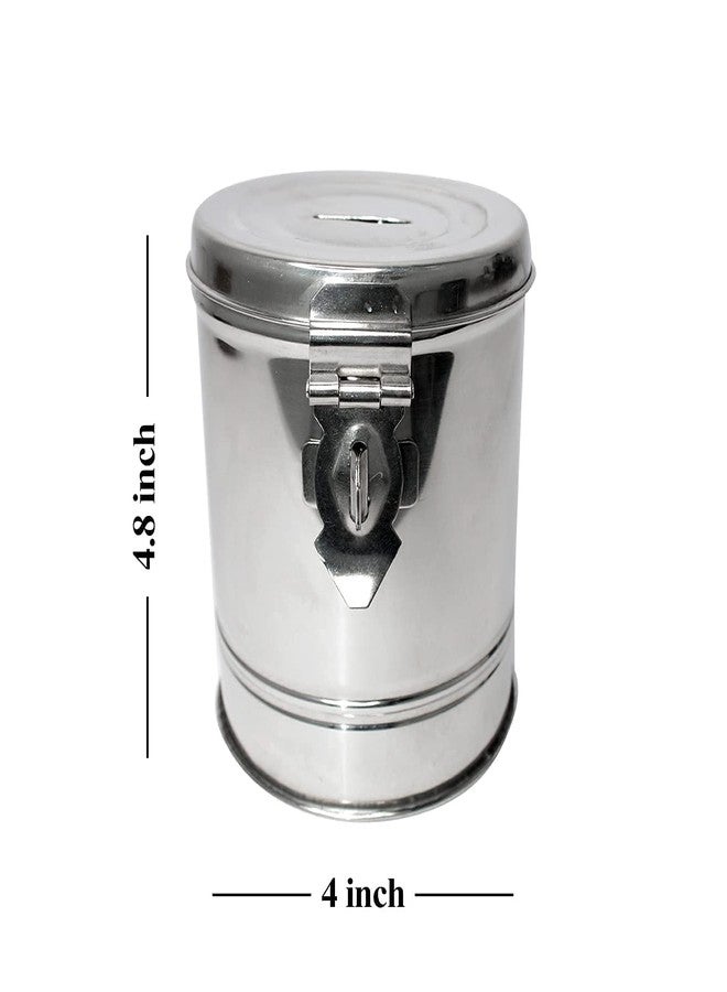 Idika Stainless Steel Gulak Piggy Bank, Round Shape 14 cm - Hundi Money Bank for Adults, Saving Box, Money Saving Box for Kids, Durable and Secure Design for Savings - Image 3